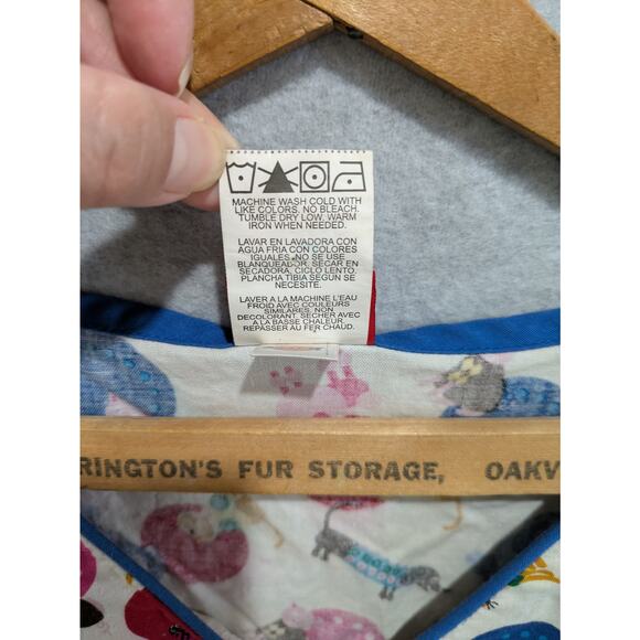 Dickies Scrub Top Women's Medium White Cute Animal All Over Print V-Neck - Picture 3 of 5